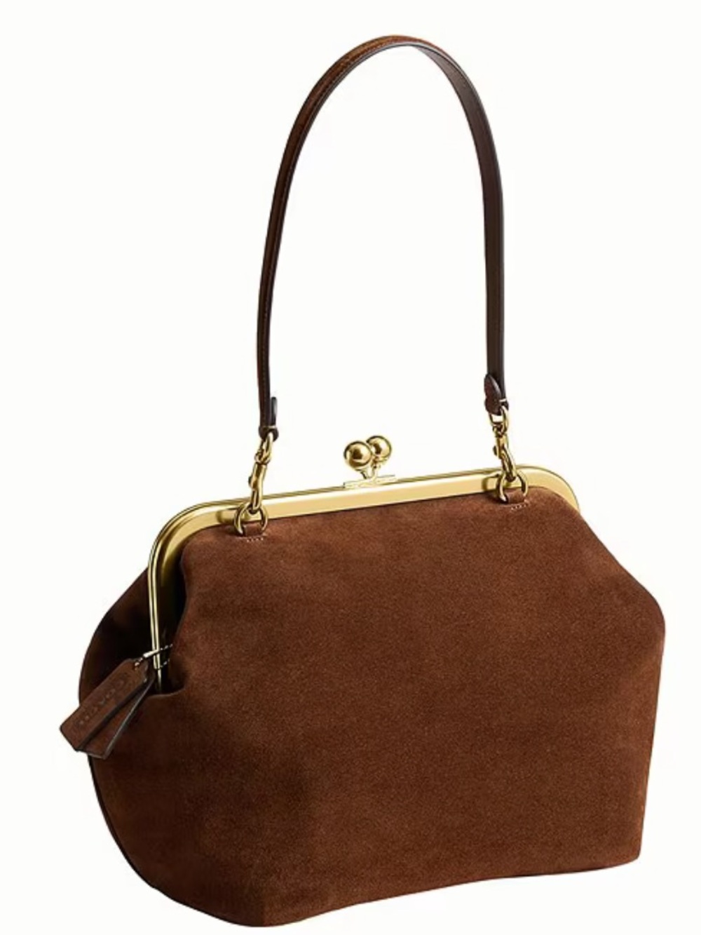 Coach 27 Kisslock Suede Frame Shoulder Bag - Picture 6 of 10
